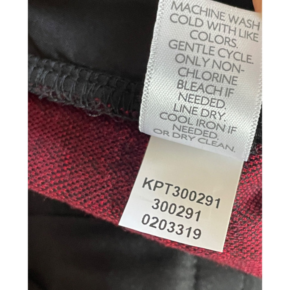 J JILL Size XL Ponte Slim Leg Black/Red/Purple Pull-On Stretch Pockets Pants NWT - Picture 7 of 8